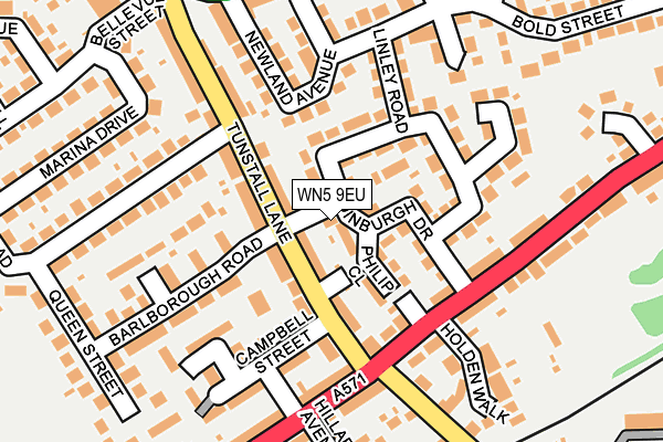 WN5 9EU map - OS OpenMap – Local (Ordnance Survey)