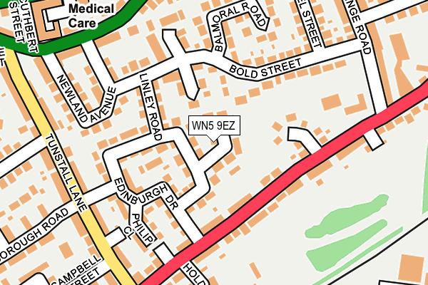 WN5 9EZ map - OS OpenMap – Local (Ordnance Survey)