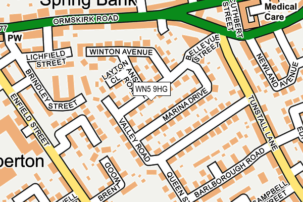 WN5 9HG map - OS OpenMap – Local (Ordnance Survey)
