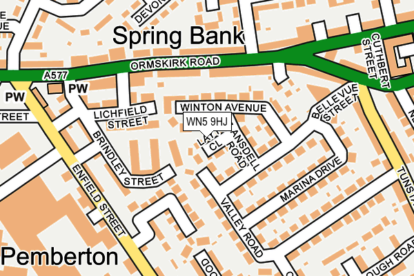 WN5 9HJ map - OS OpenMap – Local (Ordnance Survey)