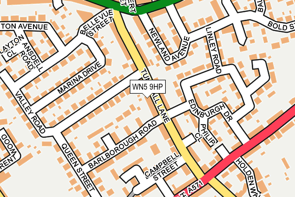 WN5 9HP map - OS OpenMap – Local (Ordnance Survey)