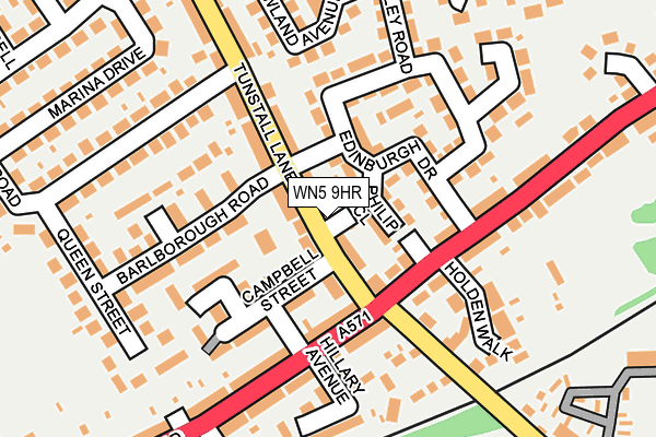 WN5 9HR map - OS OpenMap – Local (Ordnance Survey)