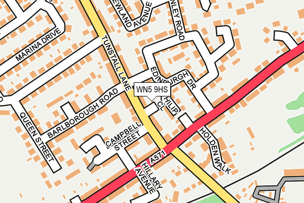 WN5 9HS map - OS OpenMap – Local (Ordnance Survey)