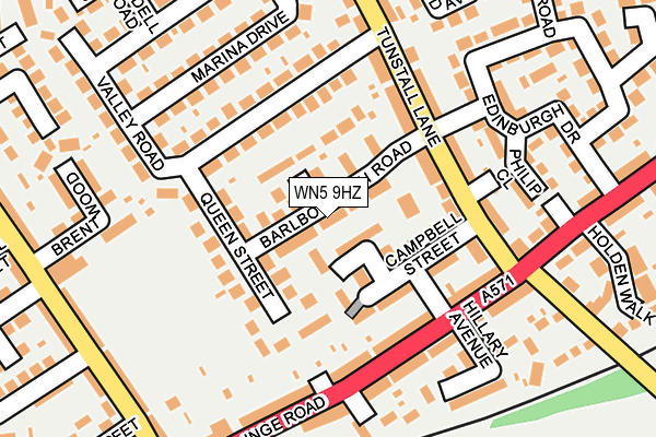 WN5 9HZ map - OS OpenMap – Local (Ordnance Survey)
