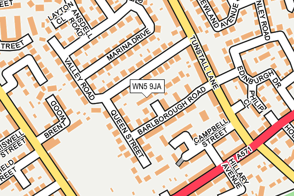WN5 9JA map - OS OpenMap – Local (Ordnance Survey)