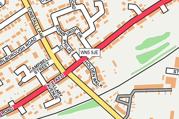 WN5 9JE map - OS OpenMap – Local (Ordnance Survey)