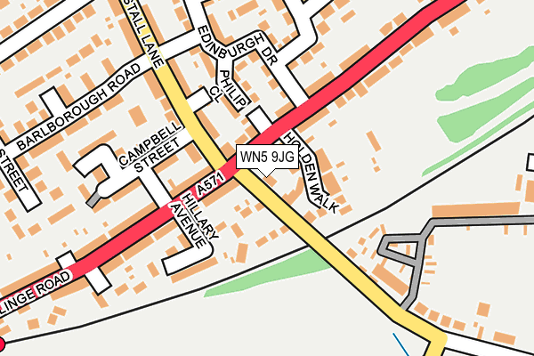 WN5 9JG map - OS OpenMap – Local (Ordnance Survey)
