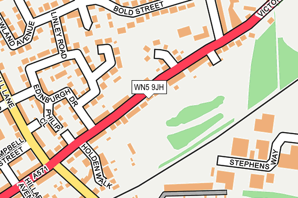 WN5 9JH map - OS OpenMap – Local (Ordnance Survey)