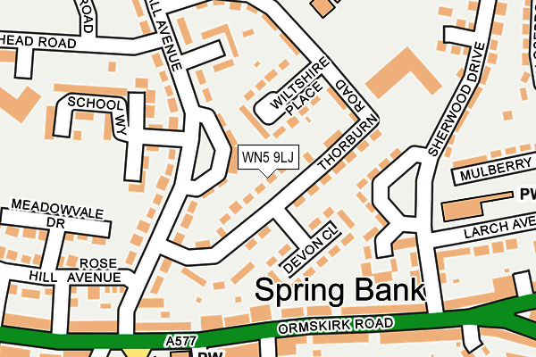 WN5 9LJ map - OS OpenMap – Local (Ordnance Survey)