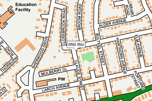 WN5 9NU map - OS OpenMap – Local (Ordnance Survey)