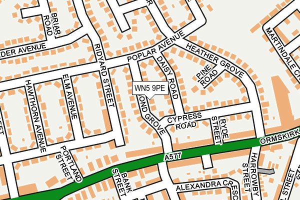 WN5 9PE map - OS OpenMap – Local (Ordnance Survey)