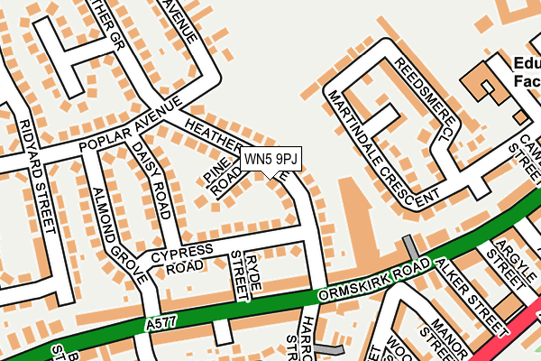 WN5 9PJ map - OS OpenMap – Local (Ordnance Survey)