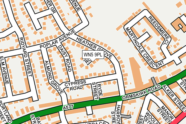 WN5 9PL map - OS OpenMap – Local (Ordnance Survey)