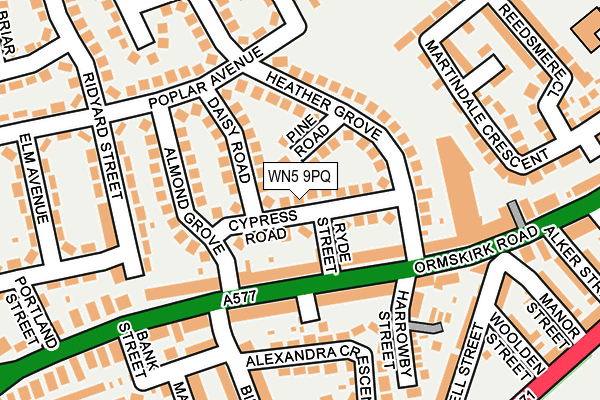 WN5 9PQ map - OS OpenMap – Local (Ordnance Survey)