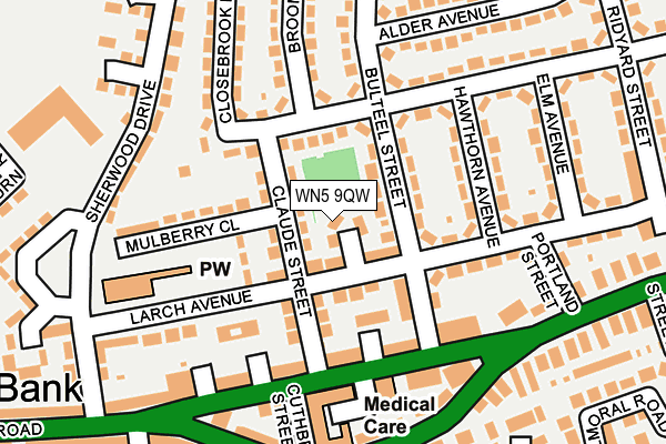 WN5 9QW map - OS OpenMap – Local (Ordnance Survey)