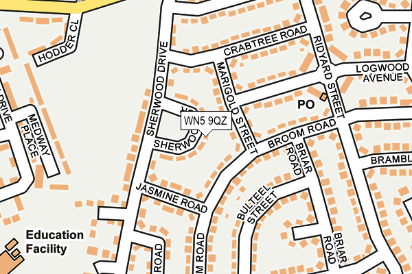 WN5 9QZ map - OS OpenMap – Local (Ordnance Survey)