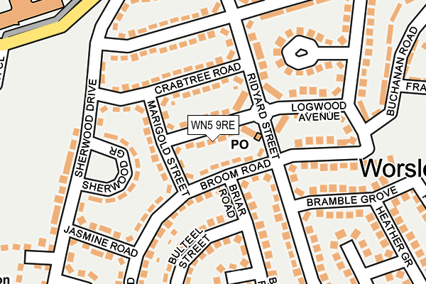 WN5 9RE map - OS OpenMap – Local (Ordnance Survey)