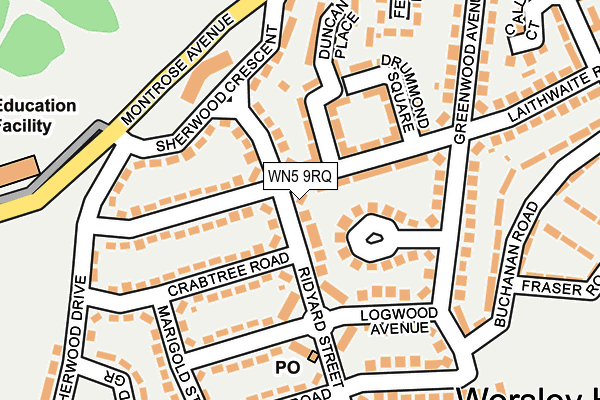 WN5 9RQ map - OS OpenMap – Local (Ordnance Survey)