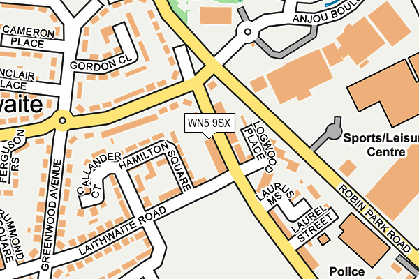 WN5 9SX map - OS OpenMap – Local (Ordnance Survey)