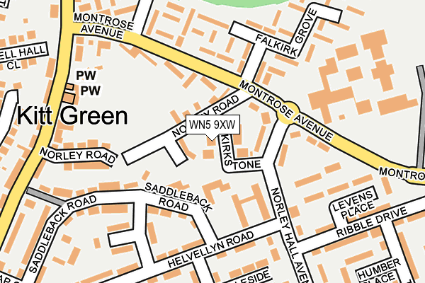 WN5 9XW map - OS OpenMap – Local (Ordnance Survey)