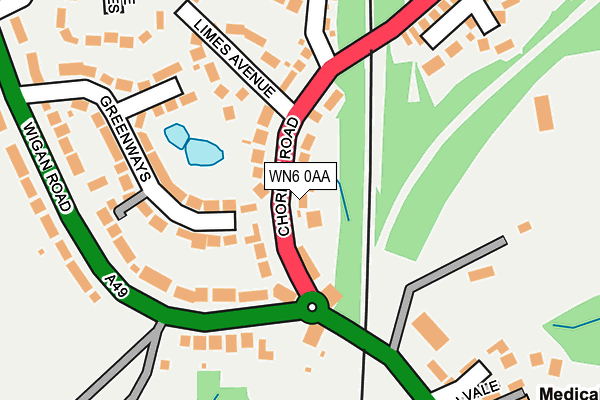 WN6 0AA map - OS OpenMap – Local (Ordnance Survey)
