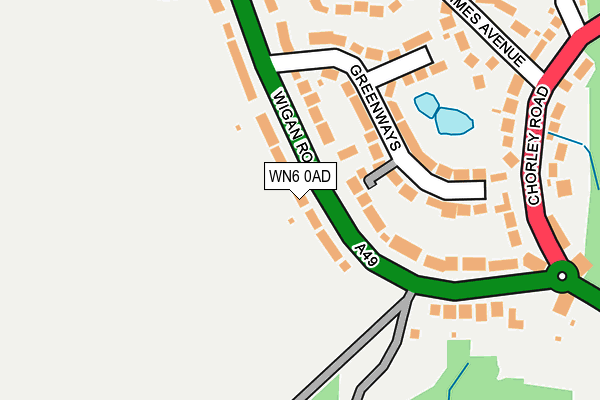 WN6 0AD map - OS OpenMap – Local (Ordnance Survey)