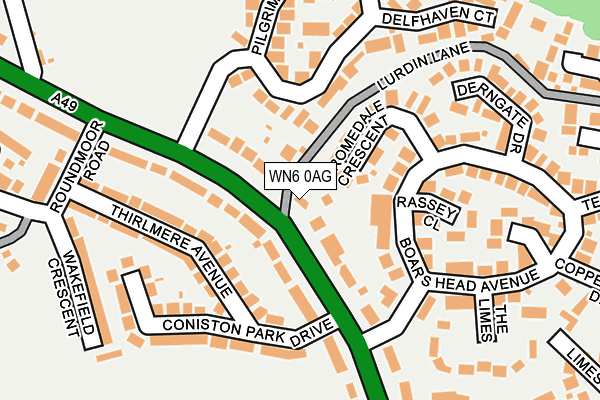 WN6 0AG map - OS OpenMap – Local (Ordnance Survey)