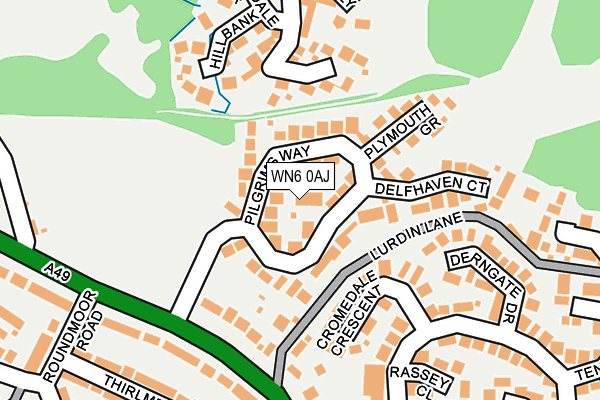 WN6 0AJ map - OS OpenMap – Local (Ordnance Survey)