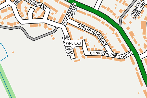 WN6 0AU map - OS OpenMap – Local (Ordnance Survey)