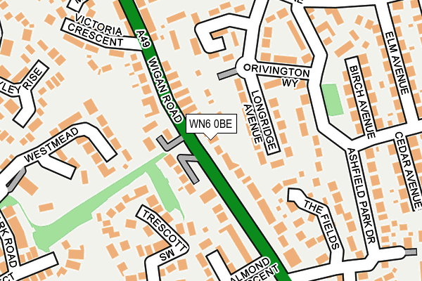 WN6 0BE map - OS OpenMap – Local (Ordnance Survey)