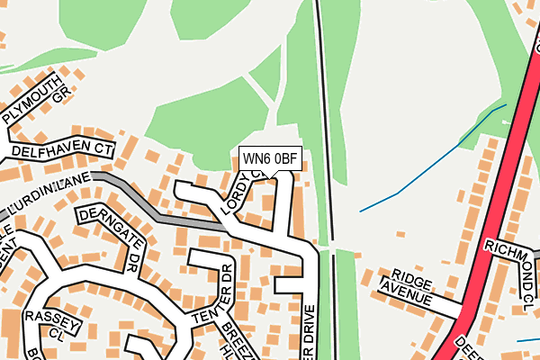 WN6 0BF map - OS OpenMap – Local (Ordnance Survey)