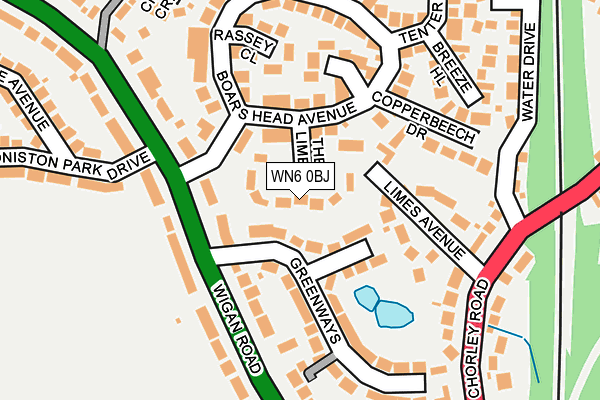 WN6 0BJ map - OS OpenMap – Local (Ordnance Survey)