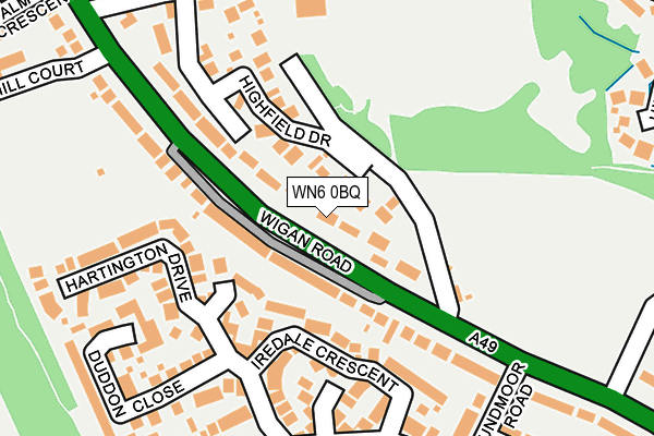 WN6 0BQ map - OS OpenMap – Local (Ordnance Survey)