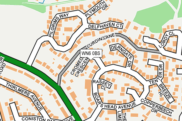 WN6 0BS map - OS OpenMap – Local (Ordnance Survey)