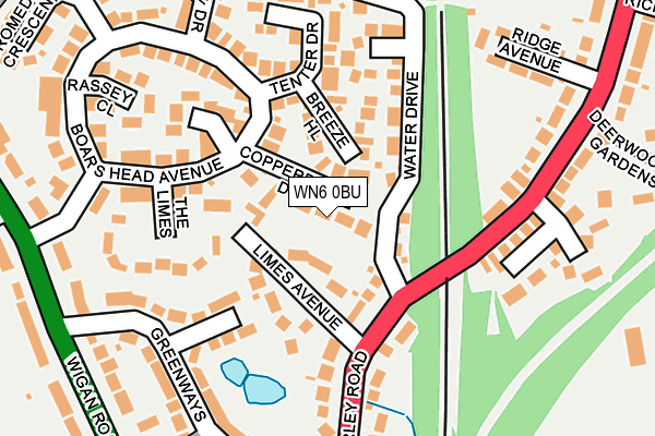 WN6 0BU map - OS OpenMap – Local (Ordnance Survey)