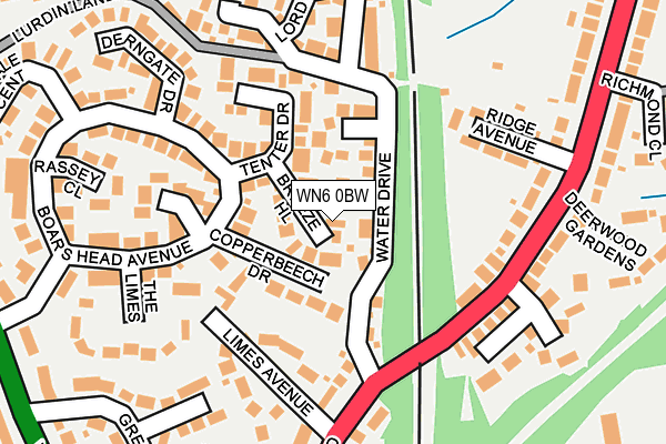 WN6 0BW map - OS OpenMap – Local (Ordnance Survey)