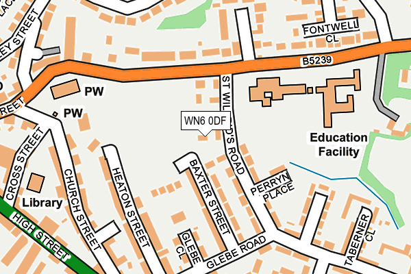 WN6 0DF map - OS OpenMap – Local (Ordnance Survey)