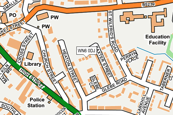 WN6 0DJ map - OS OpenMap – Local (Ordnance Survey)