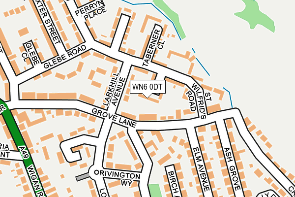 WN6 0DT map - OS OpenMap – Local (Ordnance Survey)