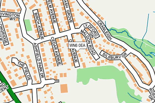 WN6 0EA map - OS OpenMap – Local (Ordnance Survey)