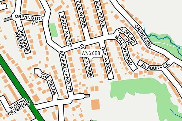 WN6 0EB map - OS OpenMap – Local (Ordnance Survey)