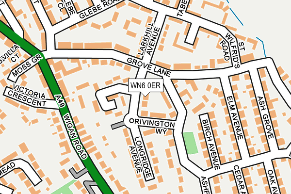 WN6 0ER map - OS OpenMap – Local (Ordnance Survey)