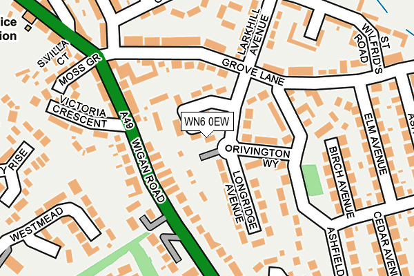 WN6 0EW map - OS OpenMap – Local (Ordnance Survey)