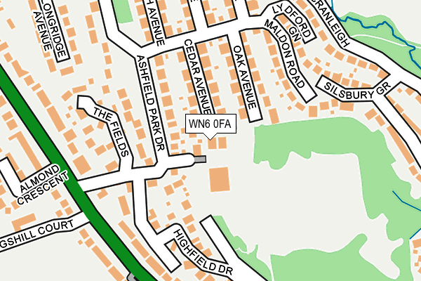 WN6 0FA map - OS OpenMap – Local (Ordnance Survey)