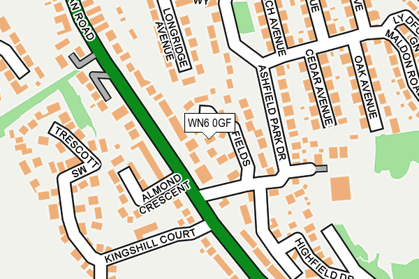 WN6 0GF map - OS OpenMap – Local (Ordnance Survey)