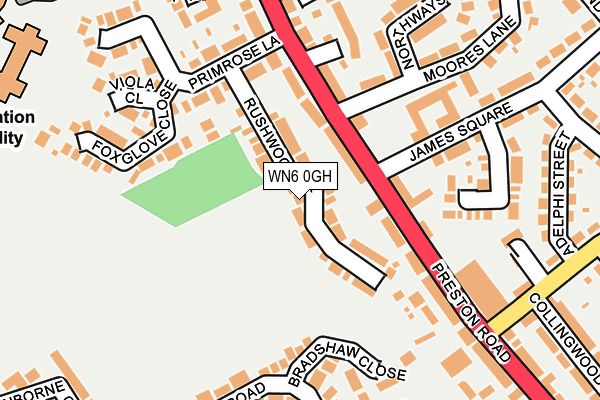 WN6 0GH map - OS OpenMap – Local (Ordnance Survey)