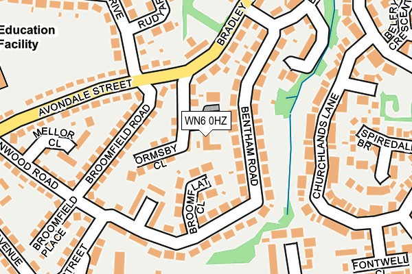 WN6 0HZ map - OS OpenMap – Local (Ordnance Survey)