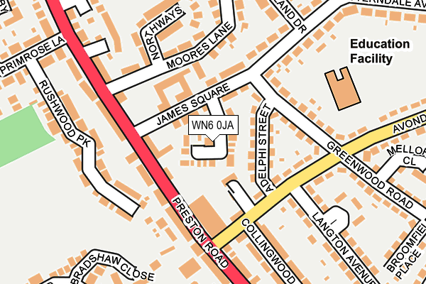 WN6 0JA map - OS OpenMap – Local (Ordnance Survey)