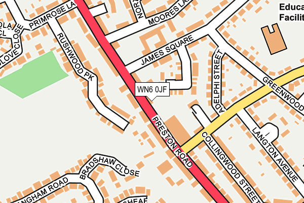 WN6 0JF map - OS OpenMap – Local (Ordnance Survey)