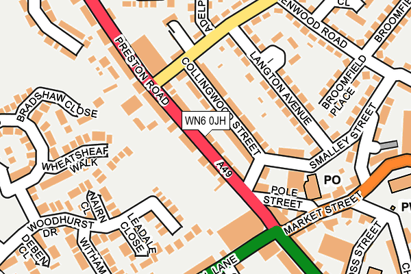 WN6 0JH map - OS OpenMap – Local (Ordnance Survey)